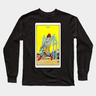 Card #56 - Seven Of Swords - Rider Waite Smith Tarot Long Sleeve T-Shirt